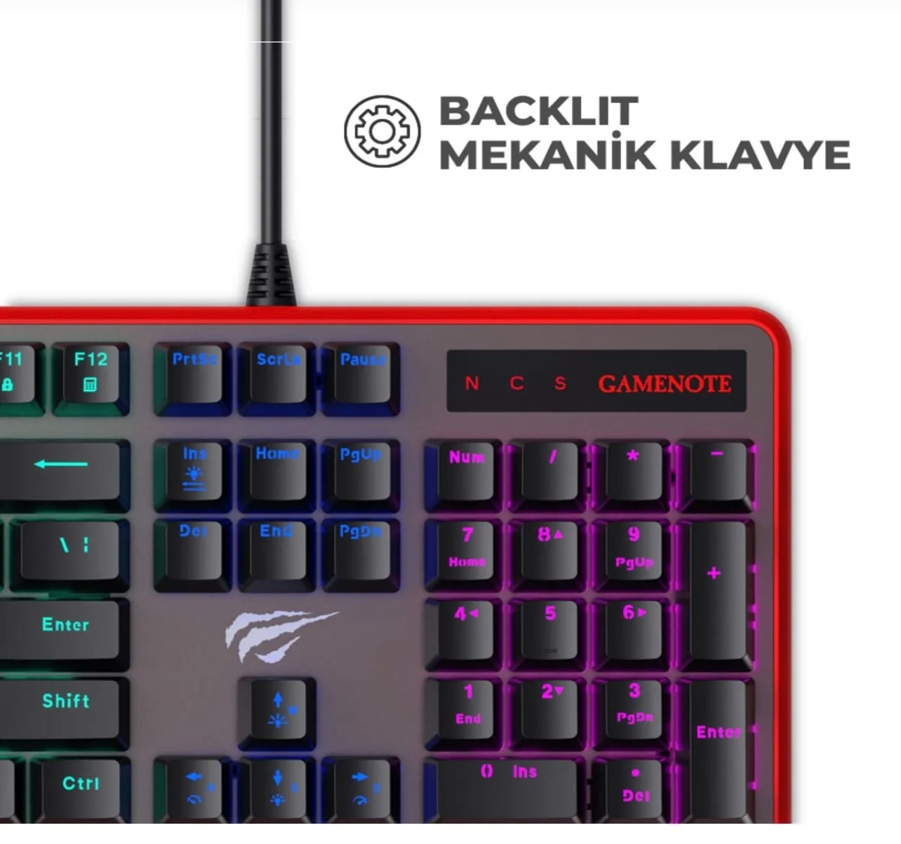 HAVİT GAMENOTE KB870l Rgb Backlit Gaming mekanik klavye - Görsel 4