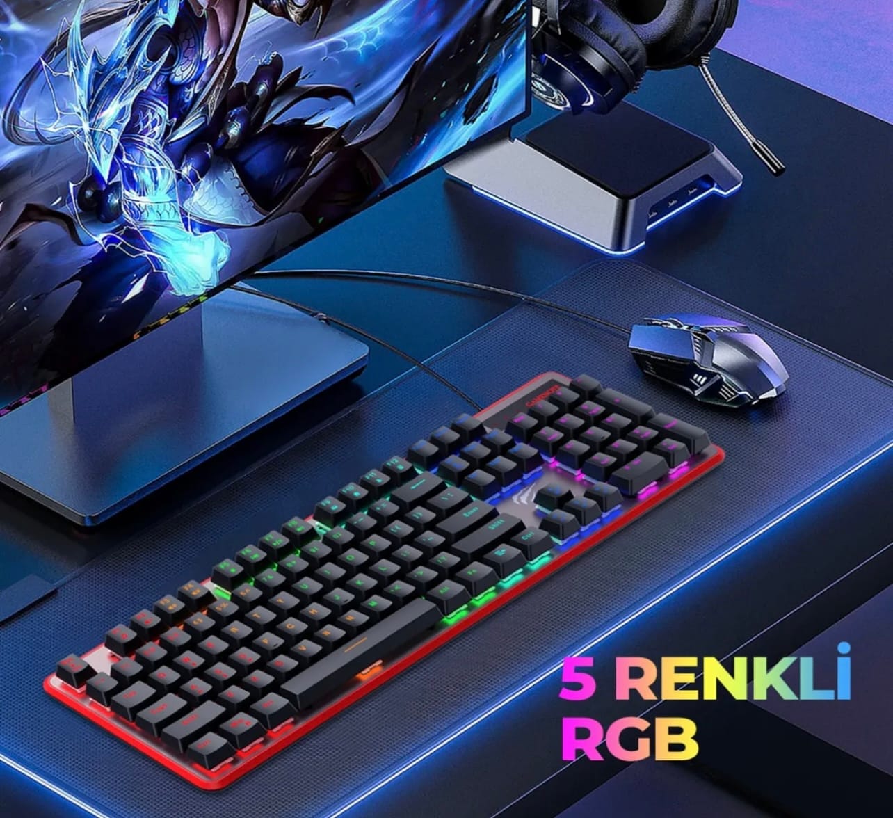 HAVİT GAMENOTE KB870l Rgb Backlit Gaming mekanik klavye - Görsel 6