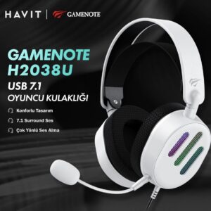 HAVIT GAMENOTE H2038U Rgb 7.1 Usb MİKROFONLU OYUNCU KULAKLIĞI..