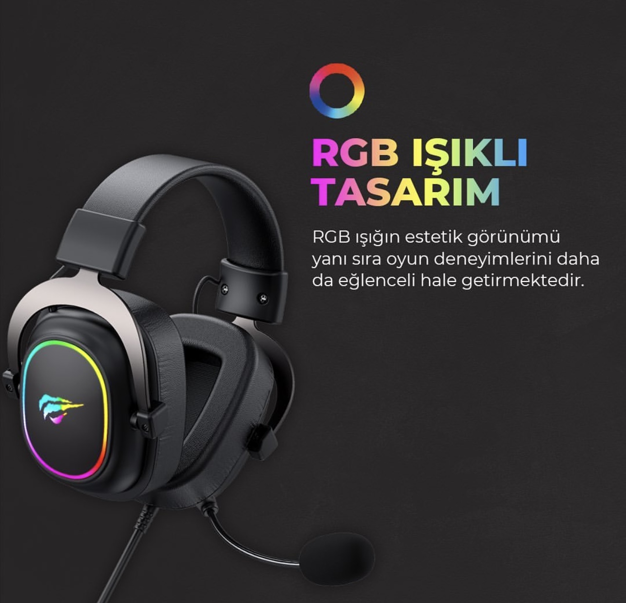 HAVİT GAMENOTE H2002p Rgb 7.1 Usb Mikrofonlu Siyah Gaming Oyuncu Kulaklığı - Görsel 3