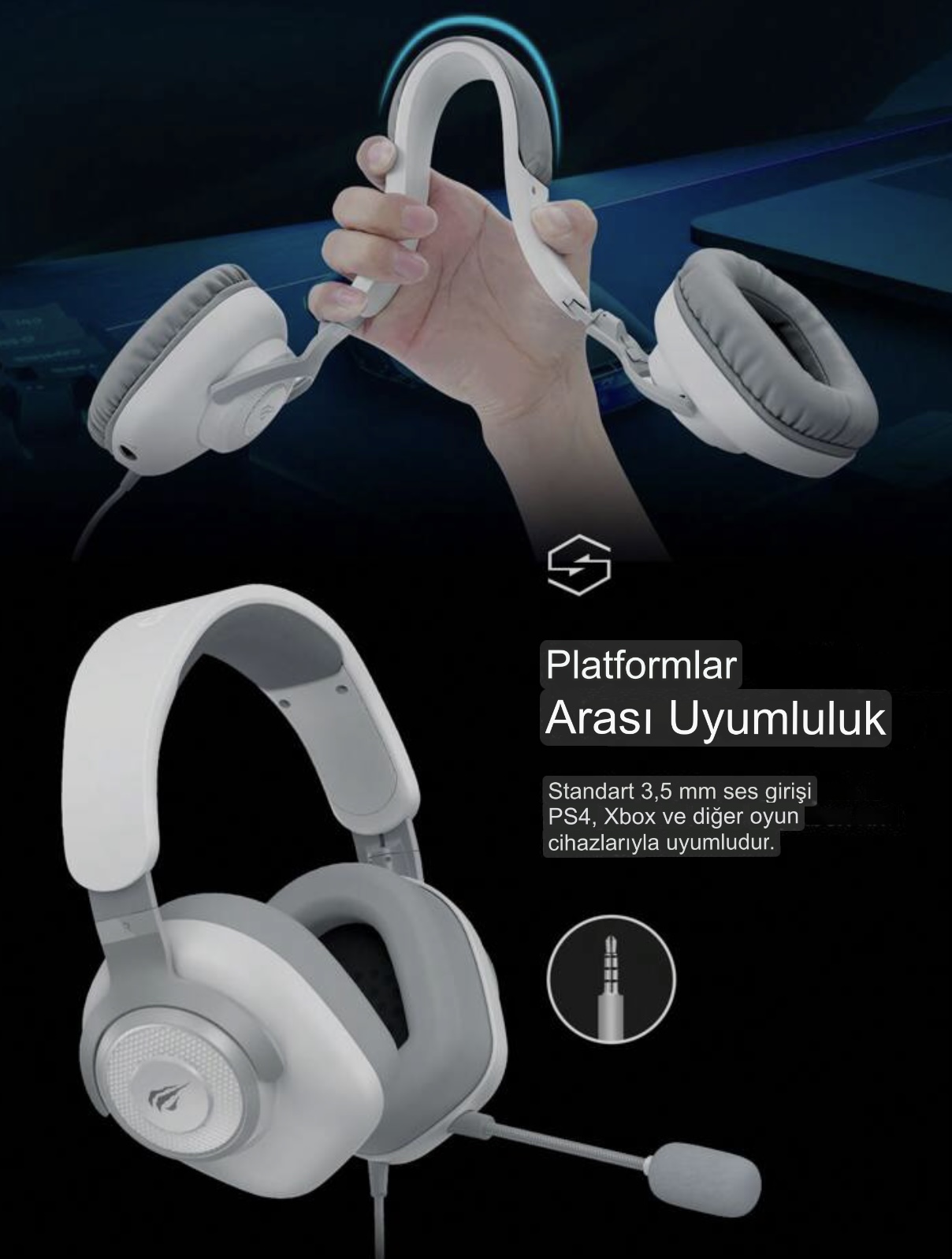 HAVİT GAMENOTE H2230D Gaming Mikrofonlu Oyuncu Kulaklığı 3.5 mm Jack - Görsel 3
