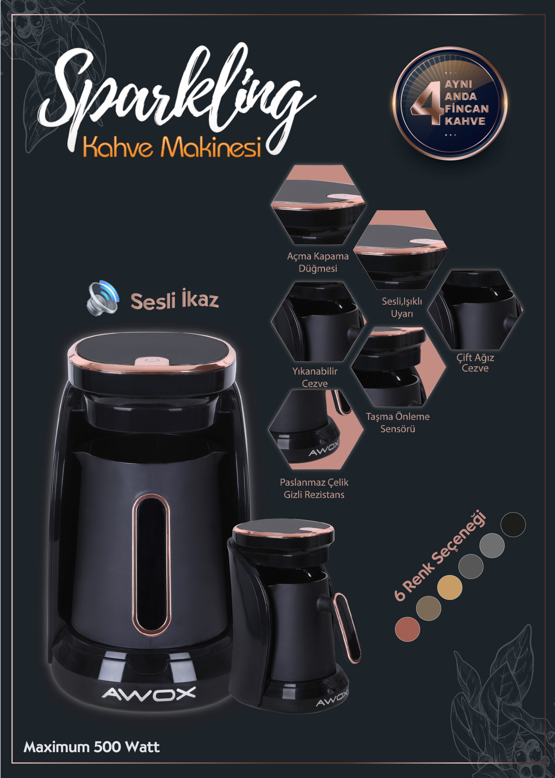 AWOX SPARKLİNG Kahve Makinesi - Görsel 3
