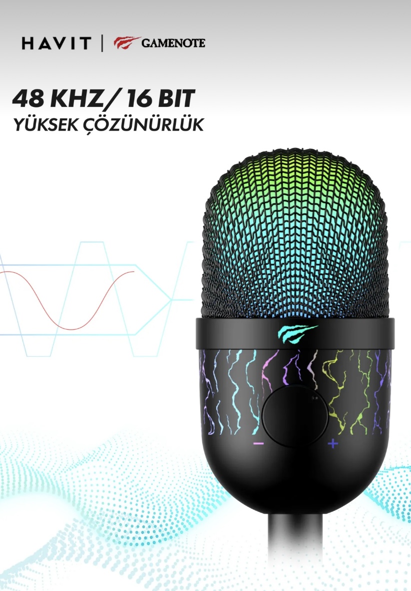 Havit Gamenote GK52 RGB Gaming Profesyonel Oyuncu Yayıncı Mikrofonu - Görsel 5