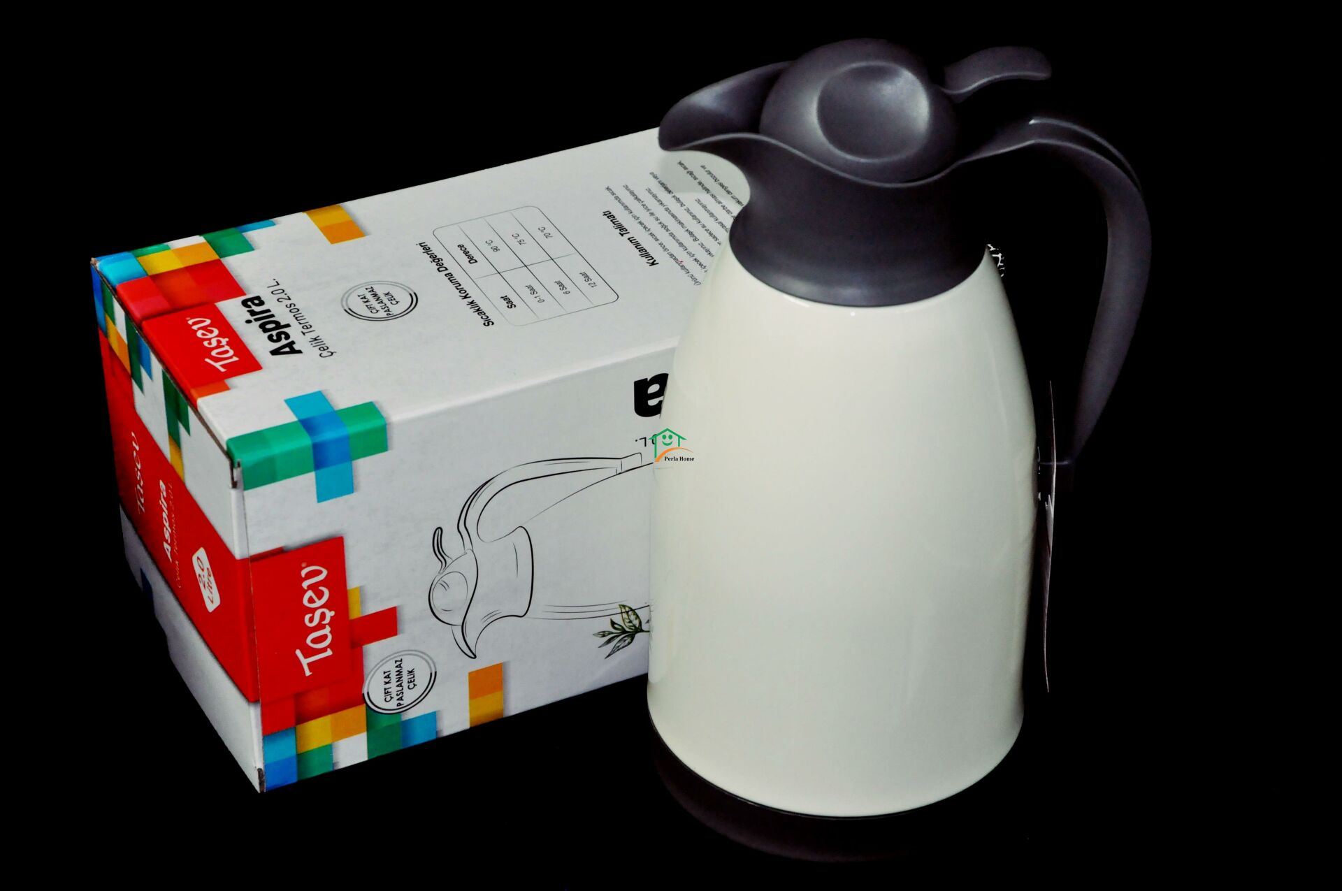 Taşev Aspira 2 Litre Çelik Termos - SİYAH - Görsel 2