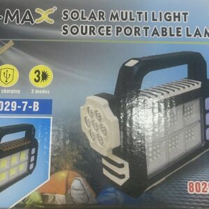 Powermaster HS-8029-7-B 3 Çalışma Modlu 6 COB LED'li Taşınabilir Solar Lamba