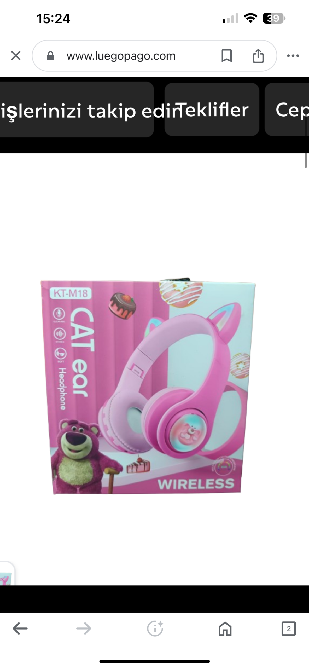 KT-M18 CAT EAR WIRELESS KEDİ KULAKLIK - Görsel 3