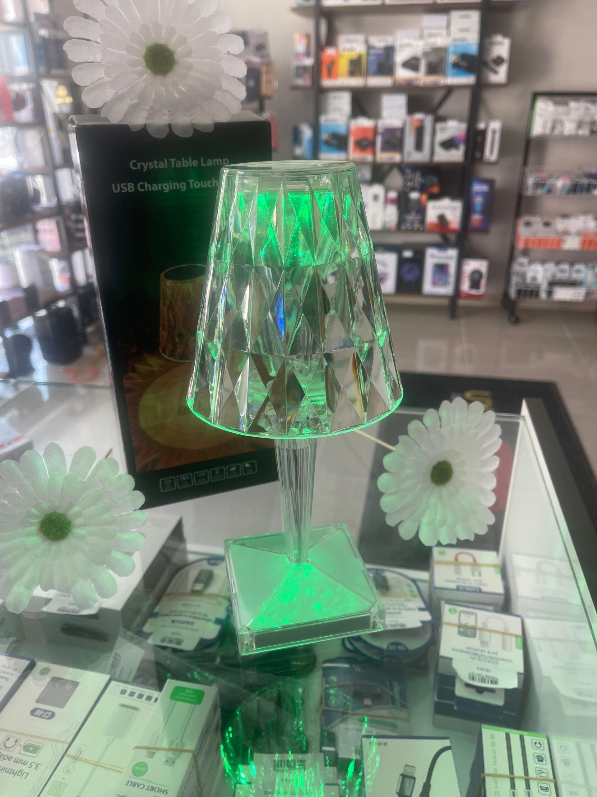Kristal Masa Lambası USB Şarjlı Kumandalı ve Dokunmatik Lamba - Görsel 2
