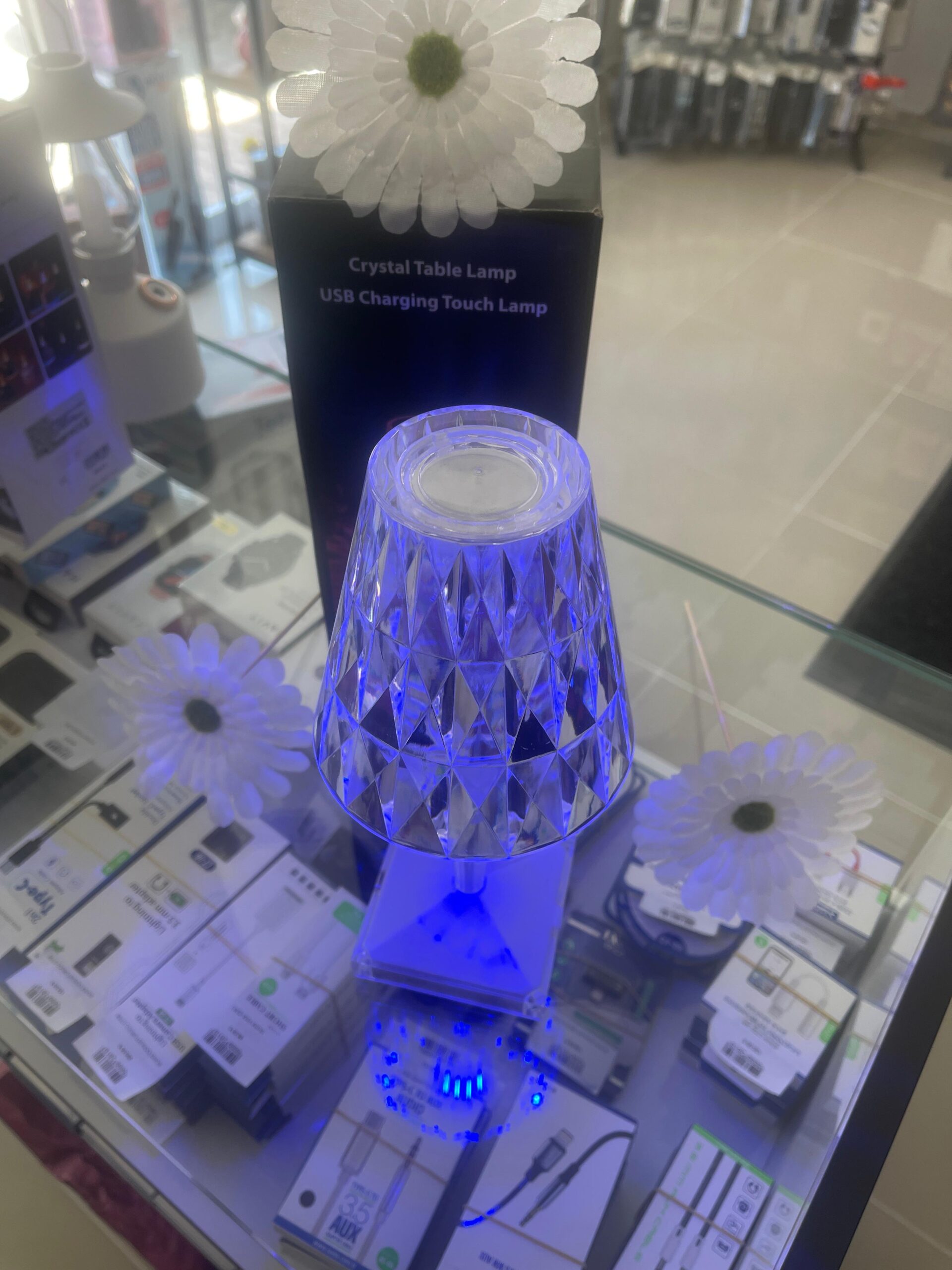 Kristal Masa Lambası USB Şarjlı Kumandalı ve Dokunmatik Lamba - Görsel 4