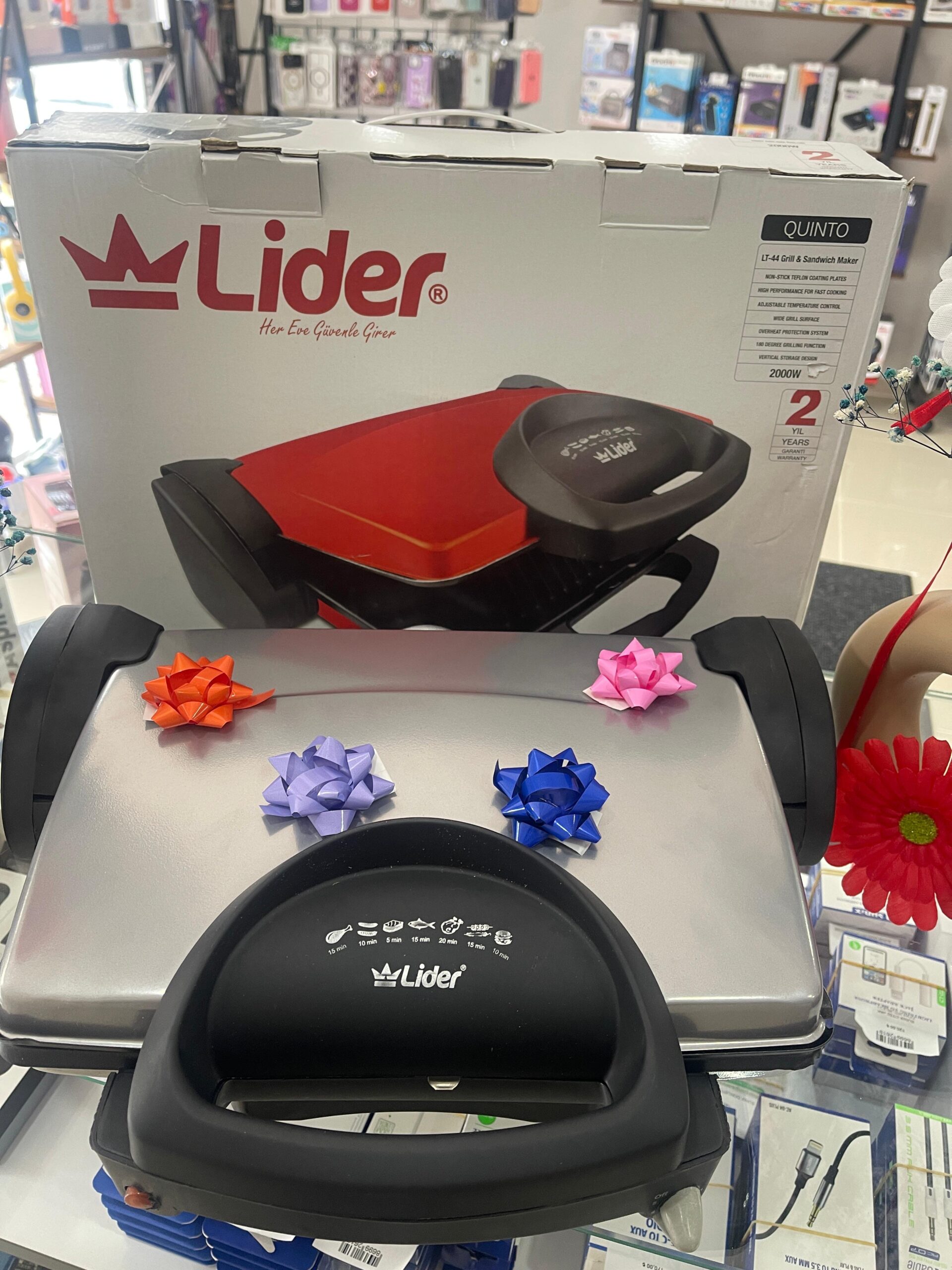 Lider Tost Makinası - 2000W Güçlü ve Yapışmaz Plakalı