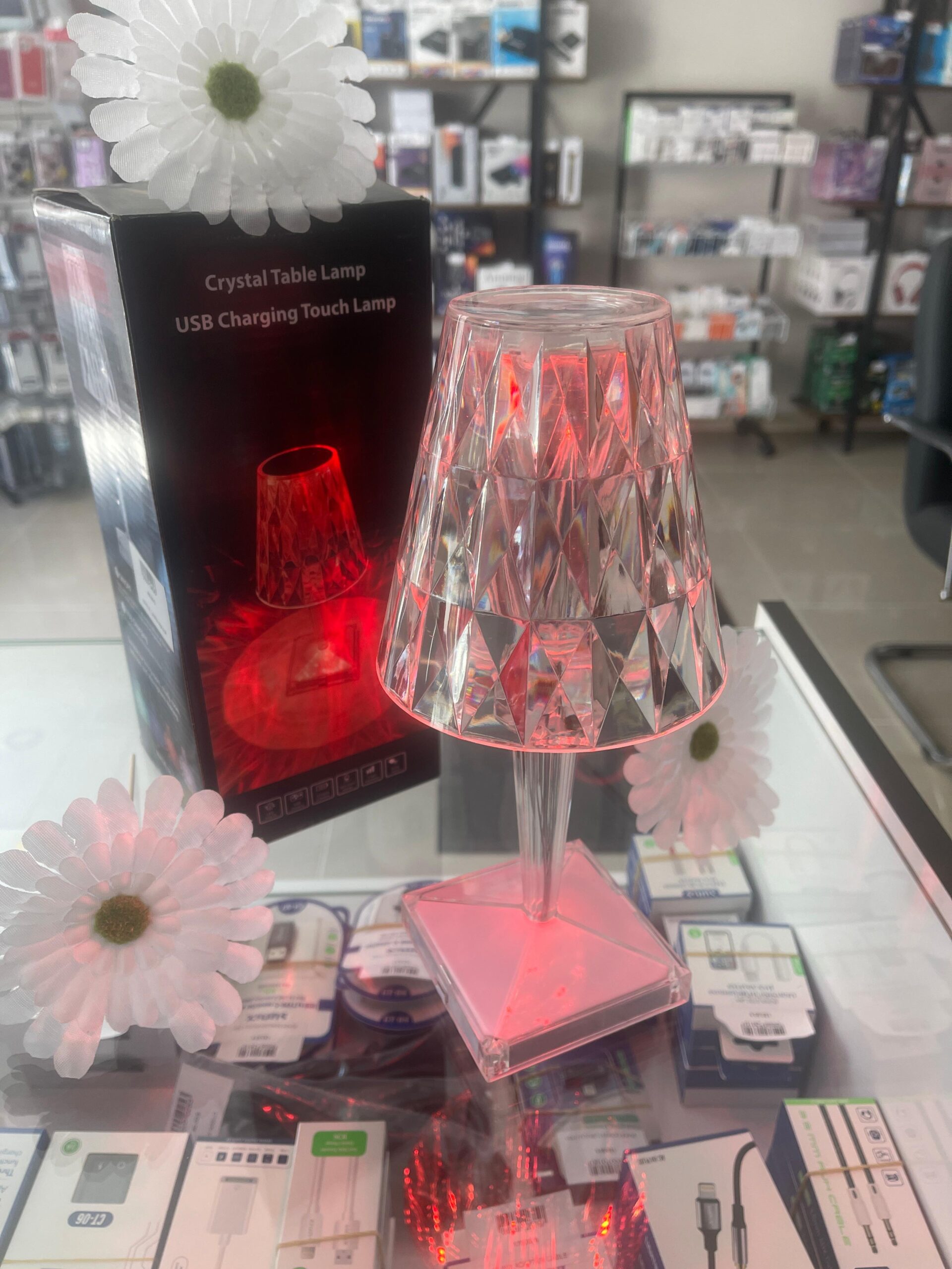 Kristal Masa Lambası USB Şarjlı Kumandalı ve Dokunmatik Lamba - Görsel 6