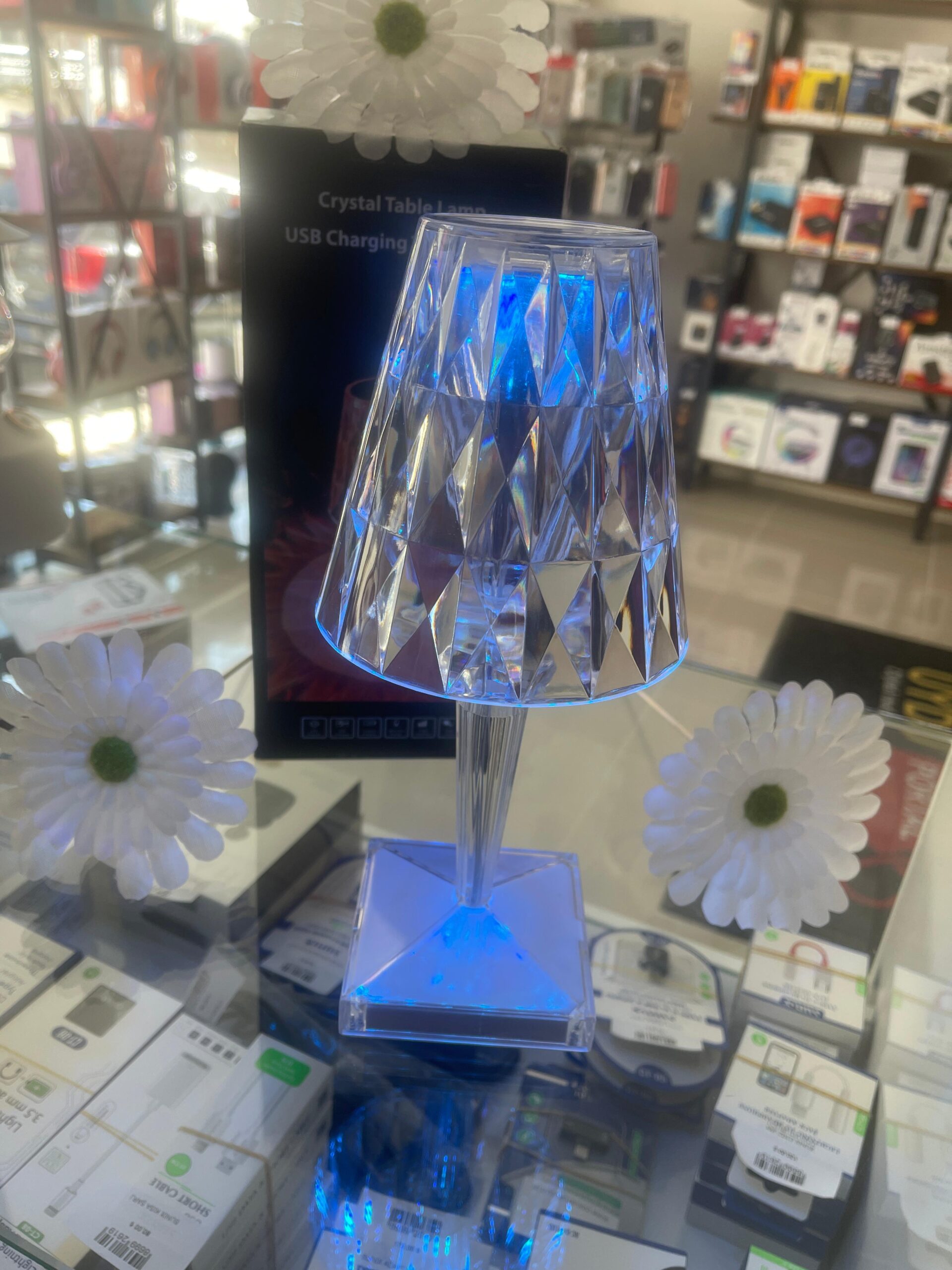 Kristal Masa Lambası USB Şarjlı Kumandalı ve Dokunmatik Lamba - Görsel 3