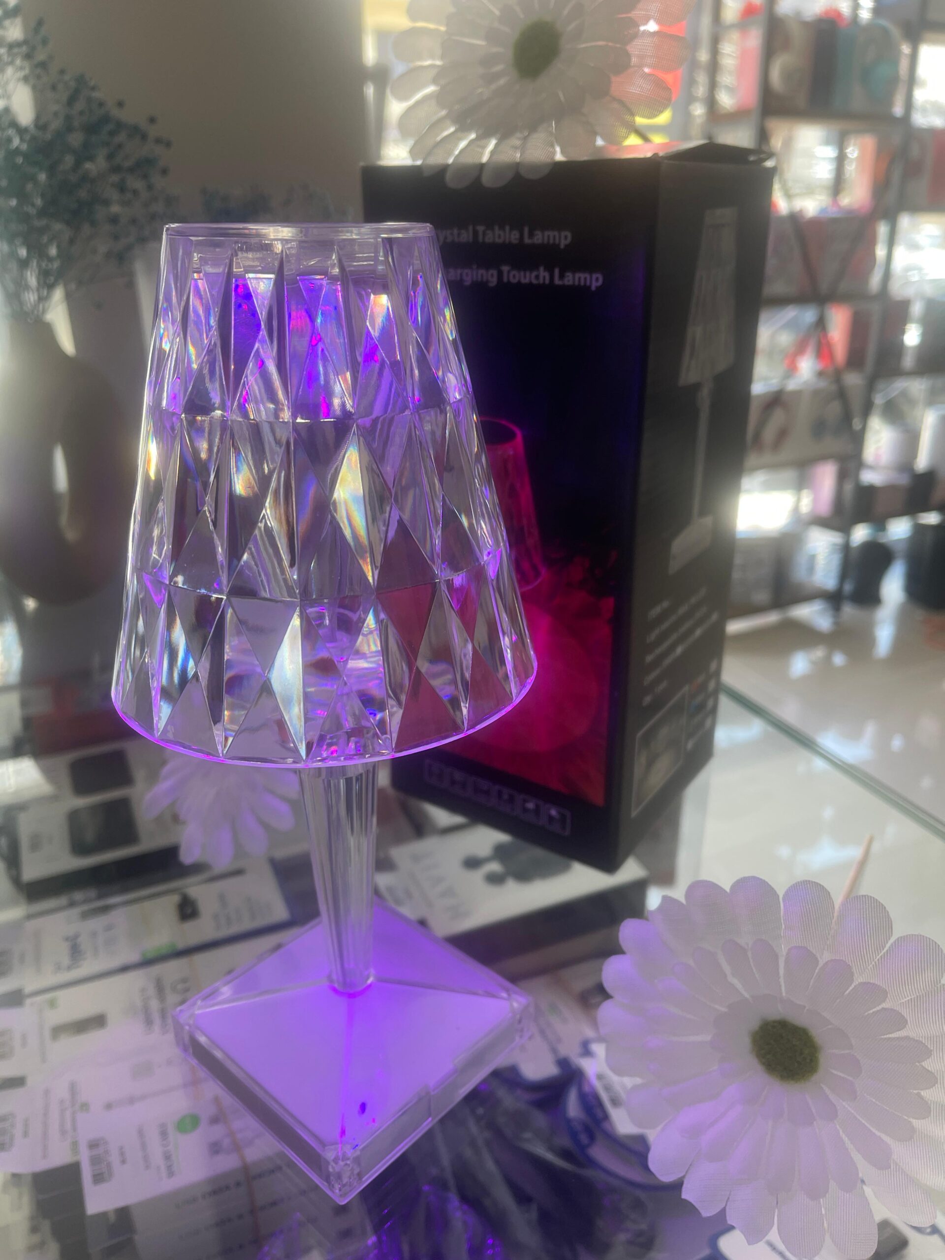 Kristal Masa Lambası USB Şarjlı Kumandalı ve Dokunmatik Lamba - Görsel 5