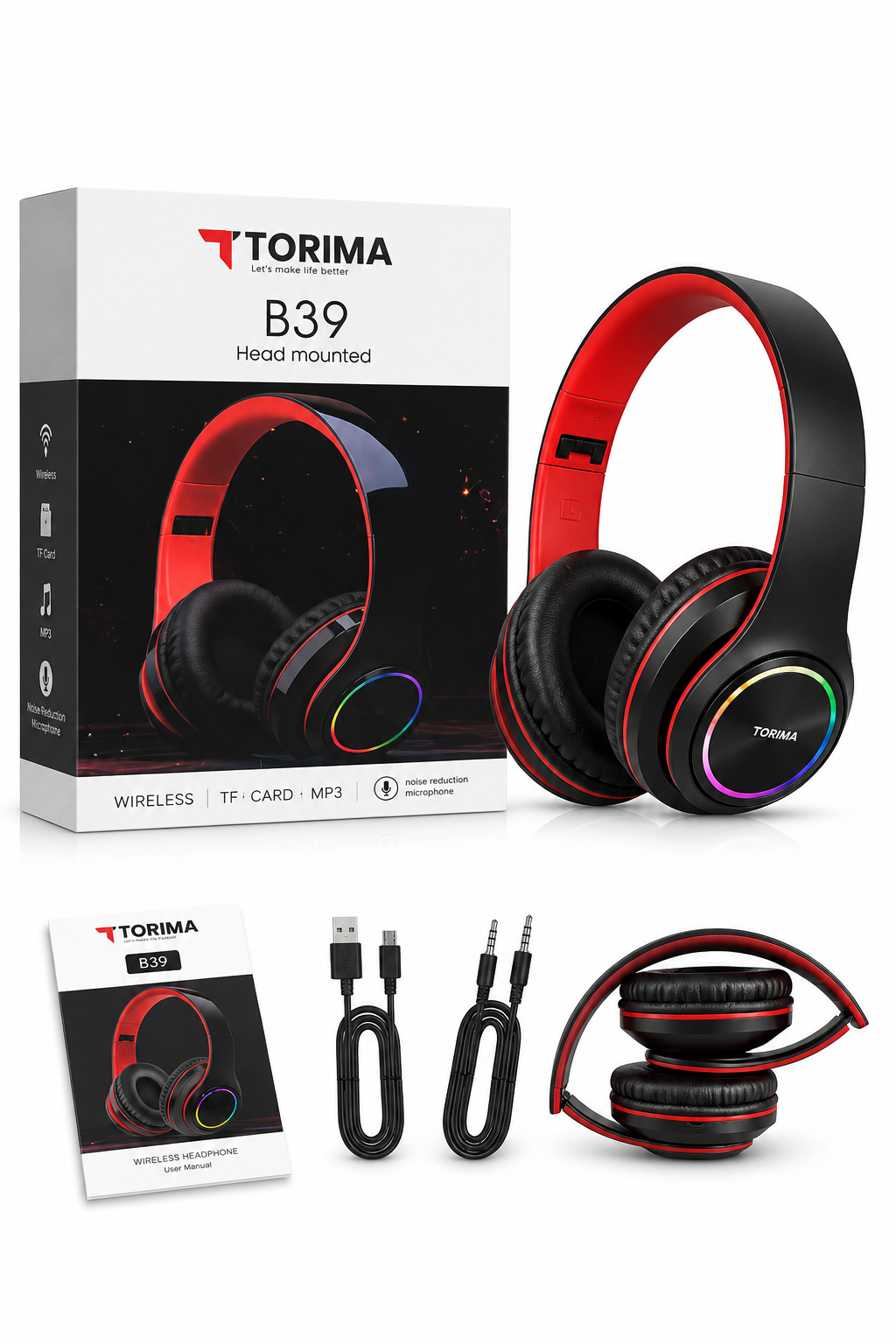 B39 Kulaklık Kablosuz Bluetooth Kulaklık Seti 5.0 Stereo