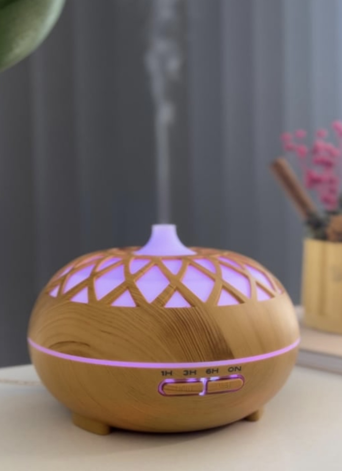 Ultrasonik 500 Ml Hava Nemlendirici Aroma Difüzörü 7 Renk Led Işıklı Kumandalı Buhar Makinesi