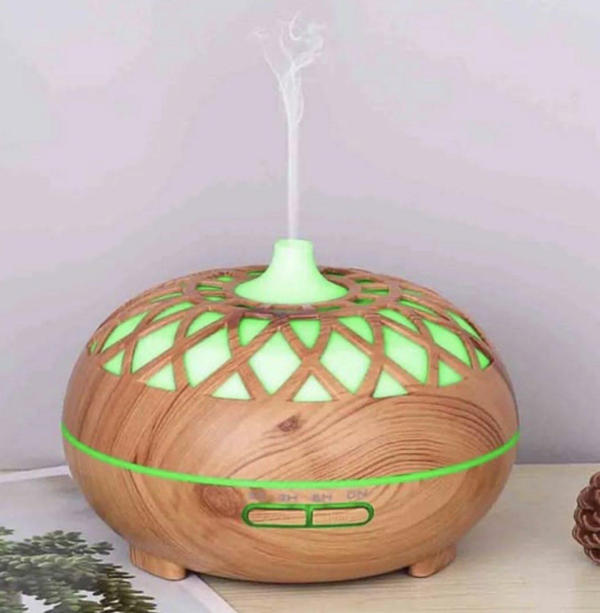 Ultrasonik 500 Ml Hava Nemlendirici Aroma Difüzörü 7 Renk Led Işıklı Kumandalı Buhar Makinesi - Görsel 3