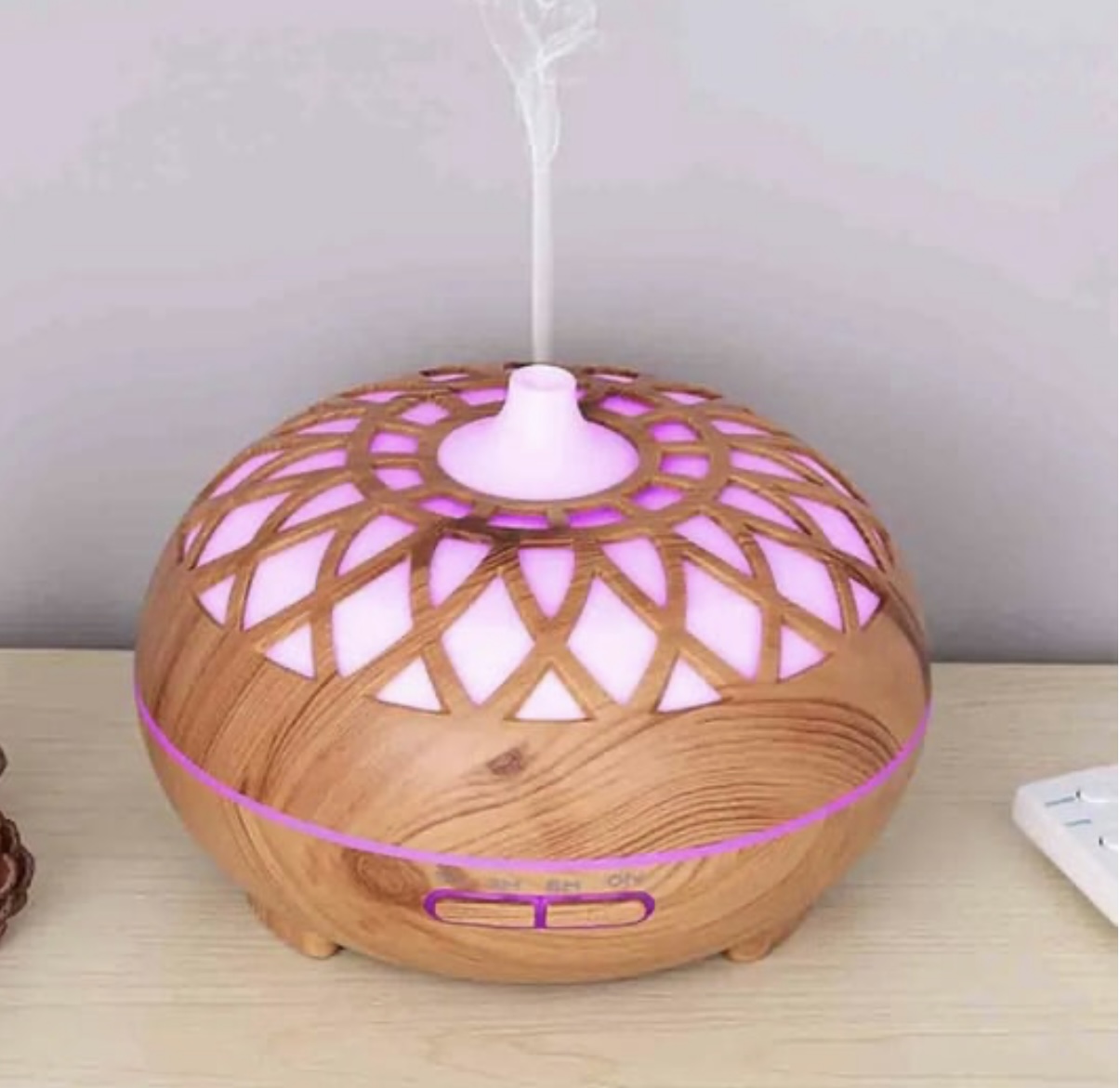 Ultrasonik 500 Ml Hava Nemlendirici Aroma Difüzörü 7 Renk Led Işıklı Kumandalı Buhar Makinesi - Görsel 2