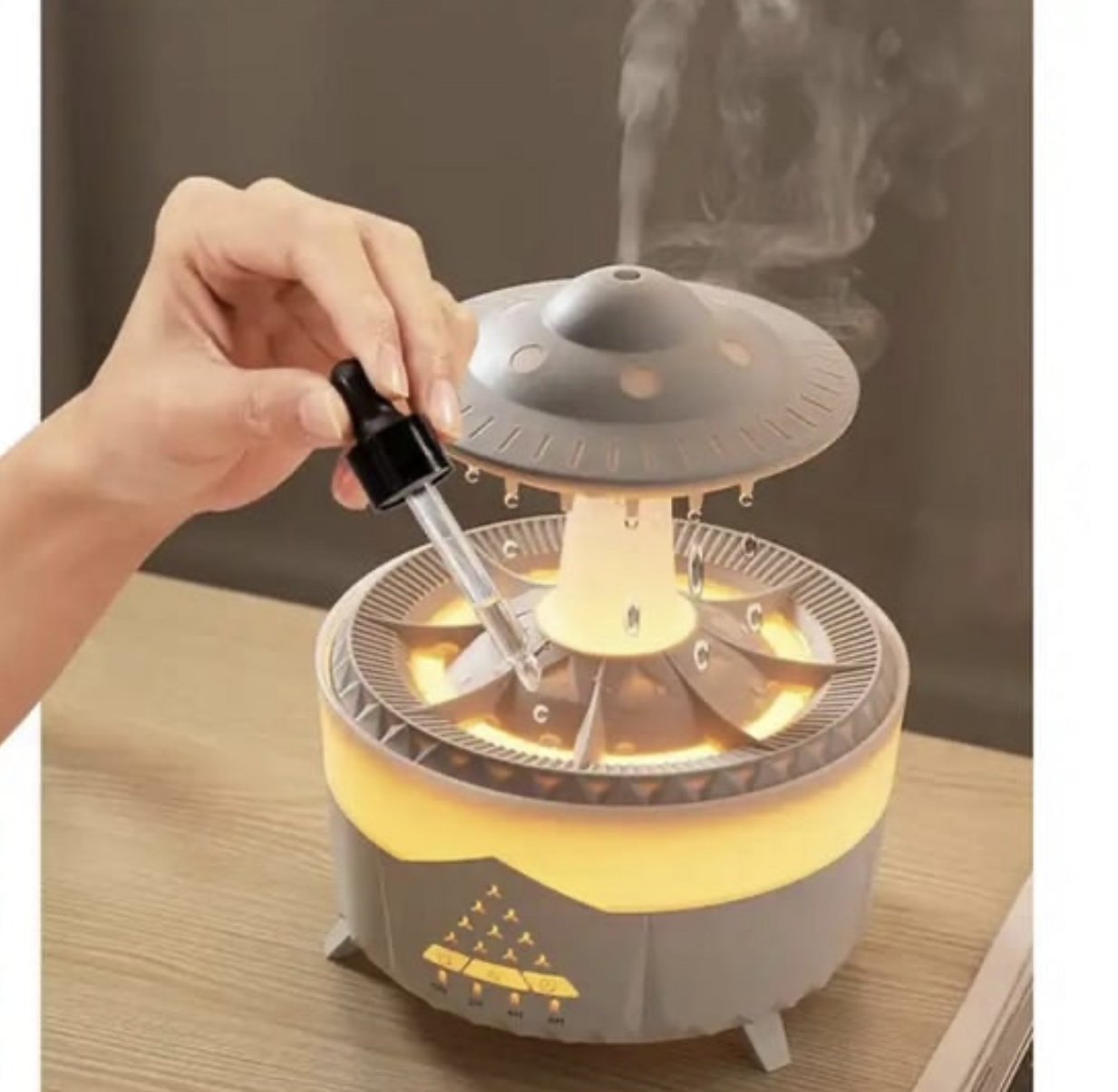 Ultrasonik 350 Ml Hava Nemlendirici Buhar Makinesi Led Işıklı Aroma Difüzörü Kumandalı - Görsel 4