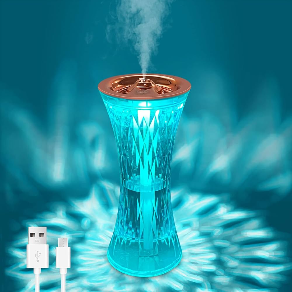 Hava Nemlendirici Buhar Makinesi Led Işıklı Kristal Lamba Dekoratif Ultrasonik Aroma Difüzörü 270ML - Görsel 7