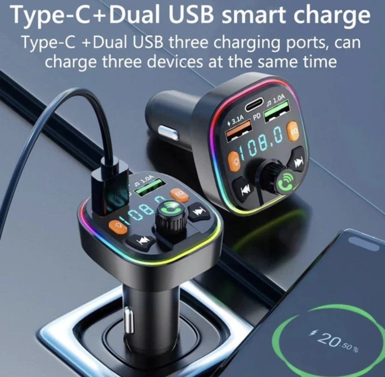 Subzero 20W PD Bluetooth FM Transmitter 20w - Görsel 4