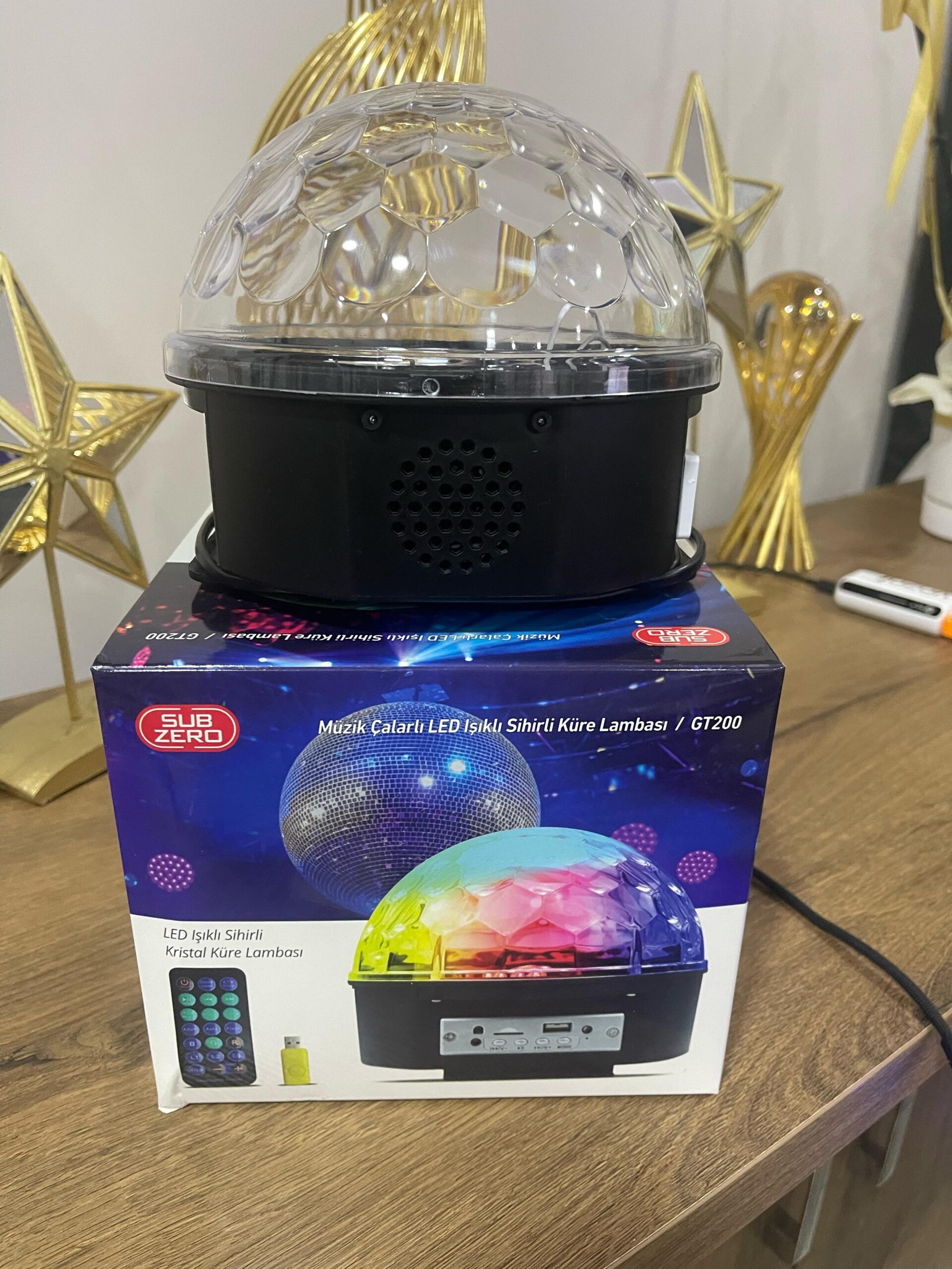 Bluetooth USB LED Disko Kristal Küre - Görsel 4