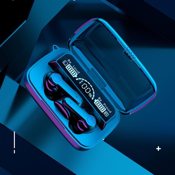 M19 Powerbankli Bluetooth Kulaklık Şarj Göstergeli Kulak İçi Kablosuz Mikrofonlu Hi-Fi Kulaklık - Görsel 2