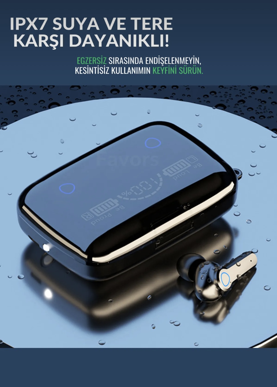 M19 Powerbankli Bluetooth Kulaklık Şarj Göstergeli Kulak İçi Kablosuz Mikrofonlu Hi-Fi Kulaklık - Görsel 7