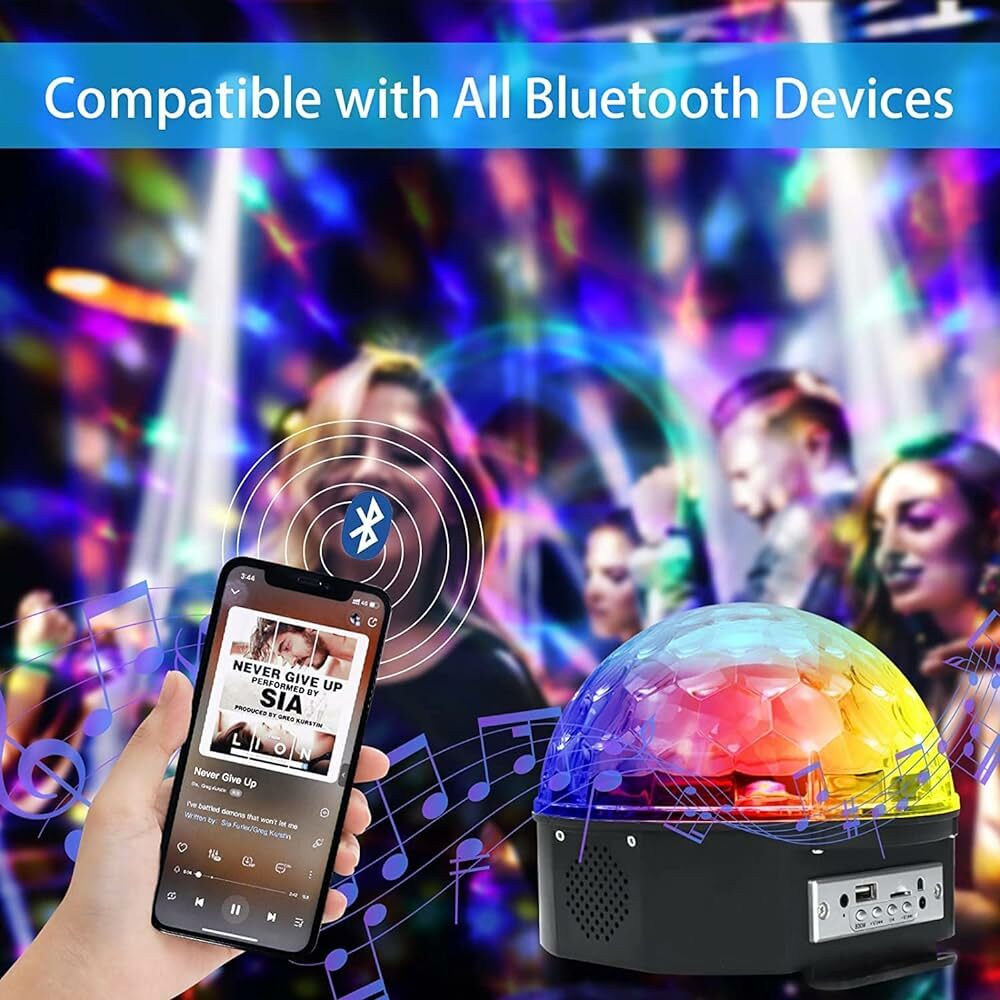 Bluetooth USB LED Disko Kristal Küre - Görsel 6