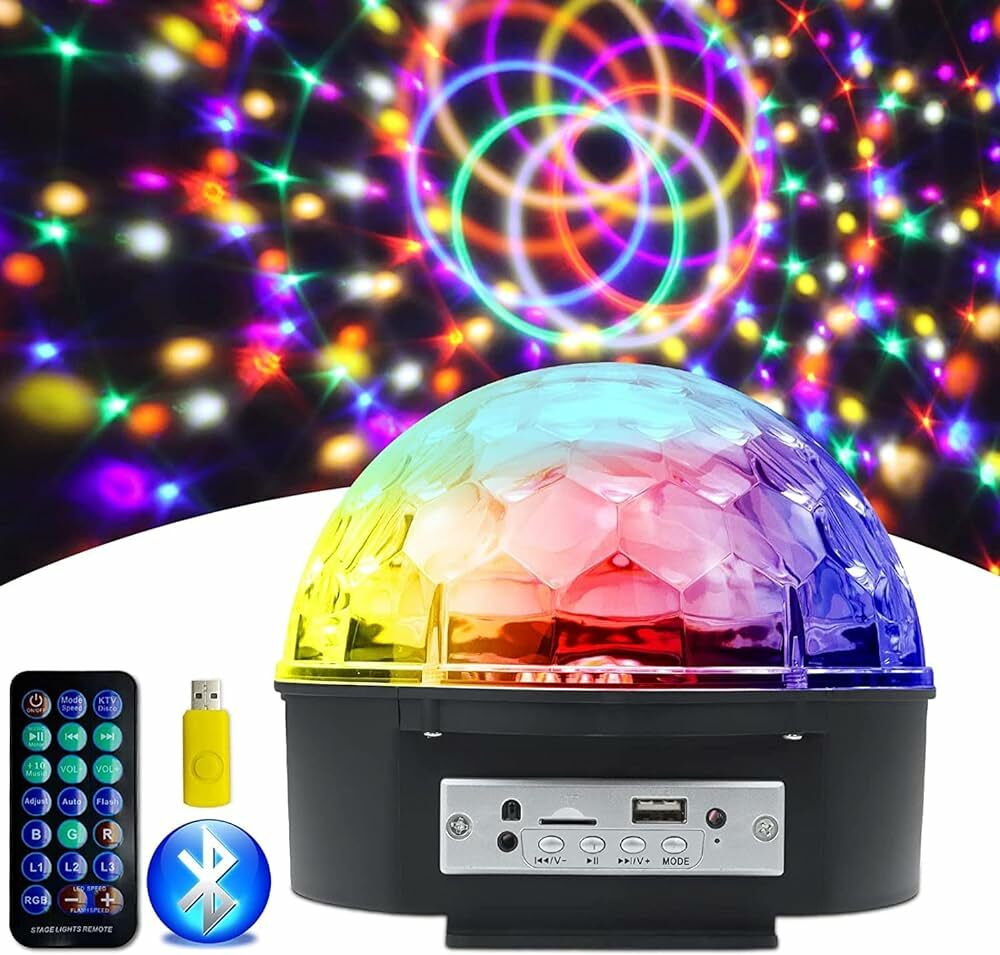 Bluetooth USB LED Disko Kristal Küre - Görsel 9