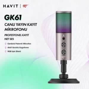 Havit GK61 RGB Gaming Profesyonel Oyuncu Yayınçı Kayıt Mikrofonu