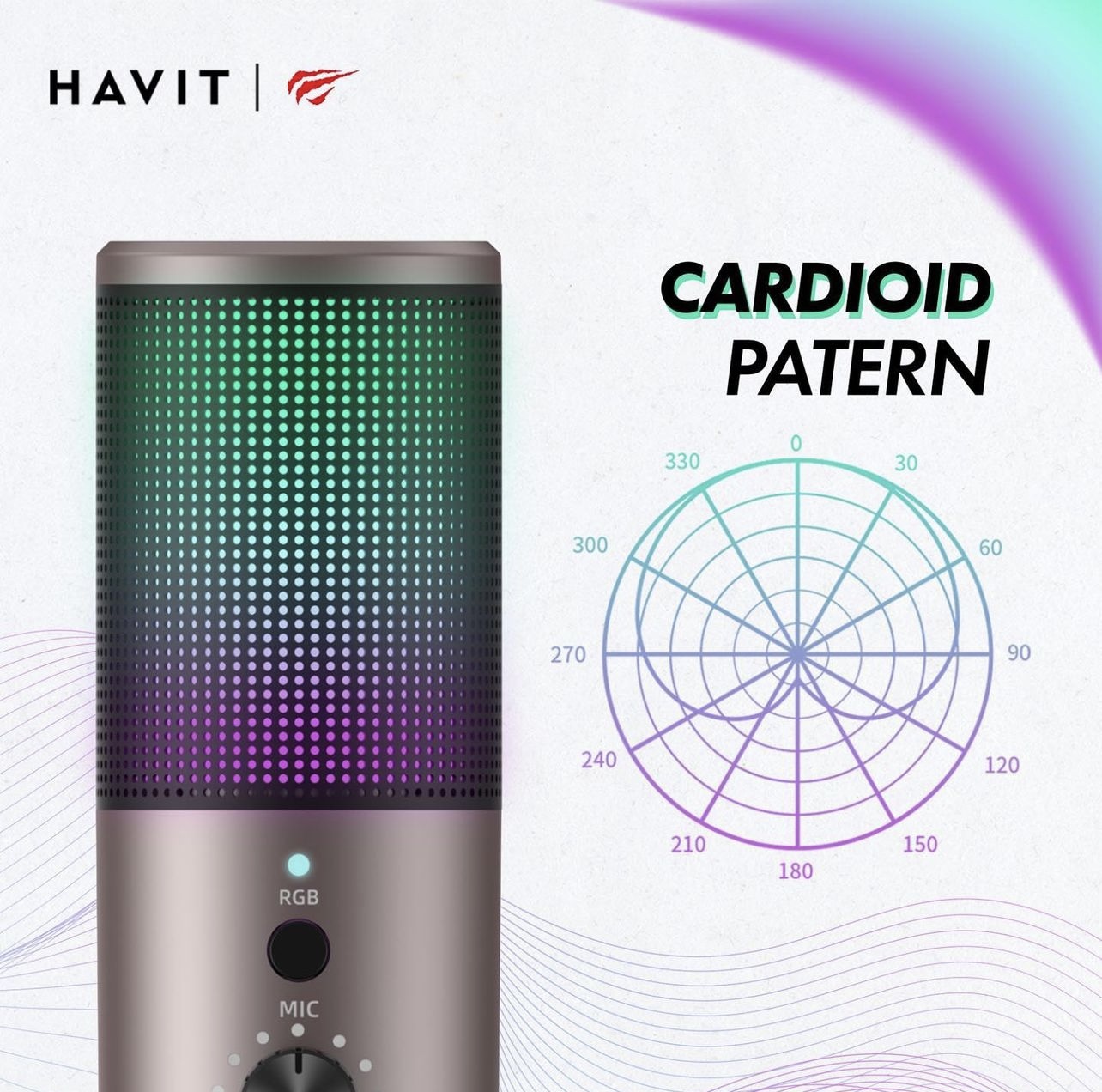 Havit GK61 RGB Gaming Profesyonel Oyuncu Yayınçı Kayıt Mikrofonu - Görsel 2