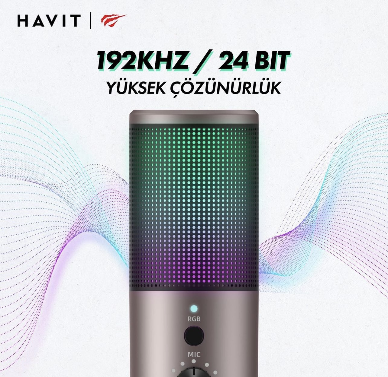 Havit GK61 RGB Gaming Profesyonel Oyuncu Yayınçı Kayıt Mikrofonu - Görsel 3