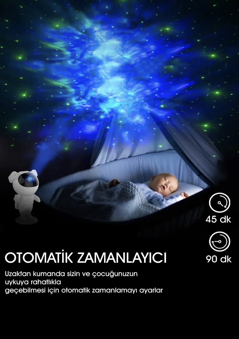 Astronot Gece Lambası Yıldız Projektör - Görsel 10
