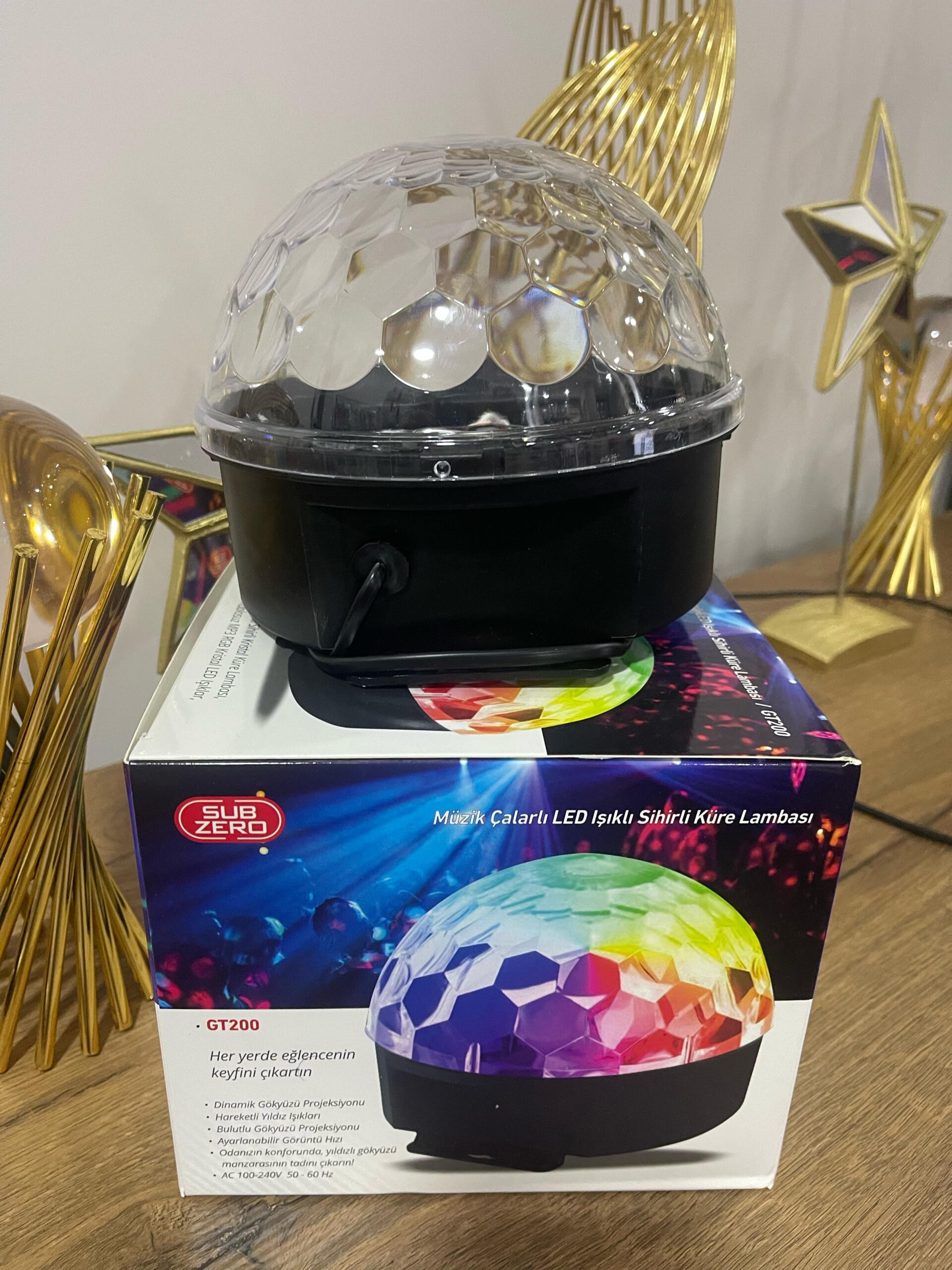 Bluetooth USB LED Disko Kristal Küre - Görsel 3