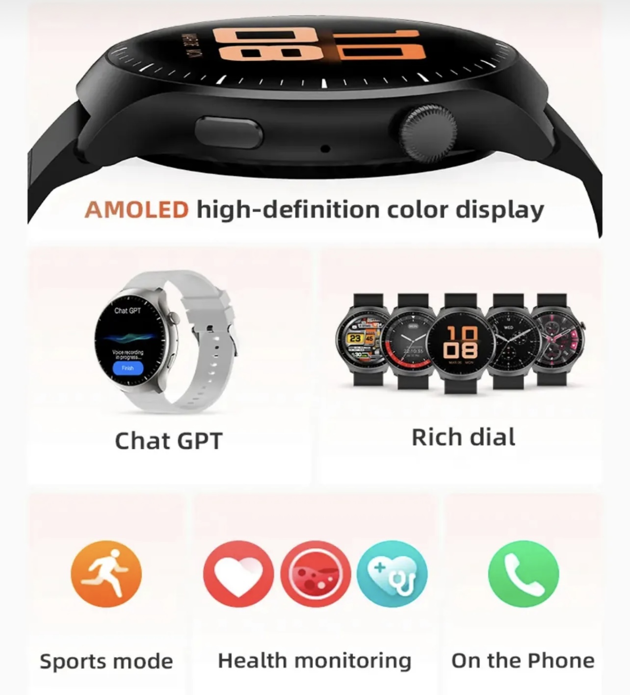 Howear Watch 4 Pro 2024 Model Akıllı Saat ÇİFT KORDONLU - Görsel 6