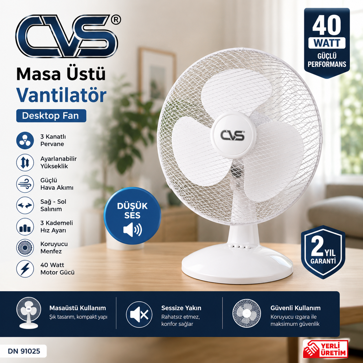 CVS DN 91020 Masa Üstü Vantilatör - Görsel 2
