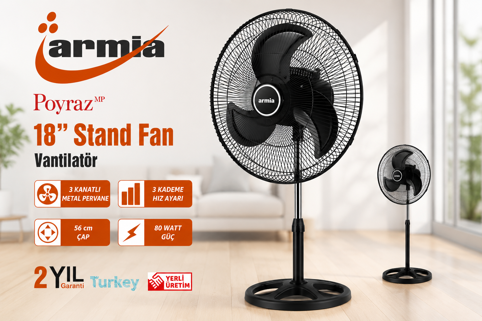 ARMİA 18’’ İNÇ VANTİLATÖR - Görsel 4