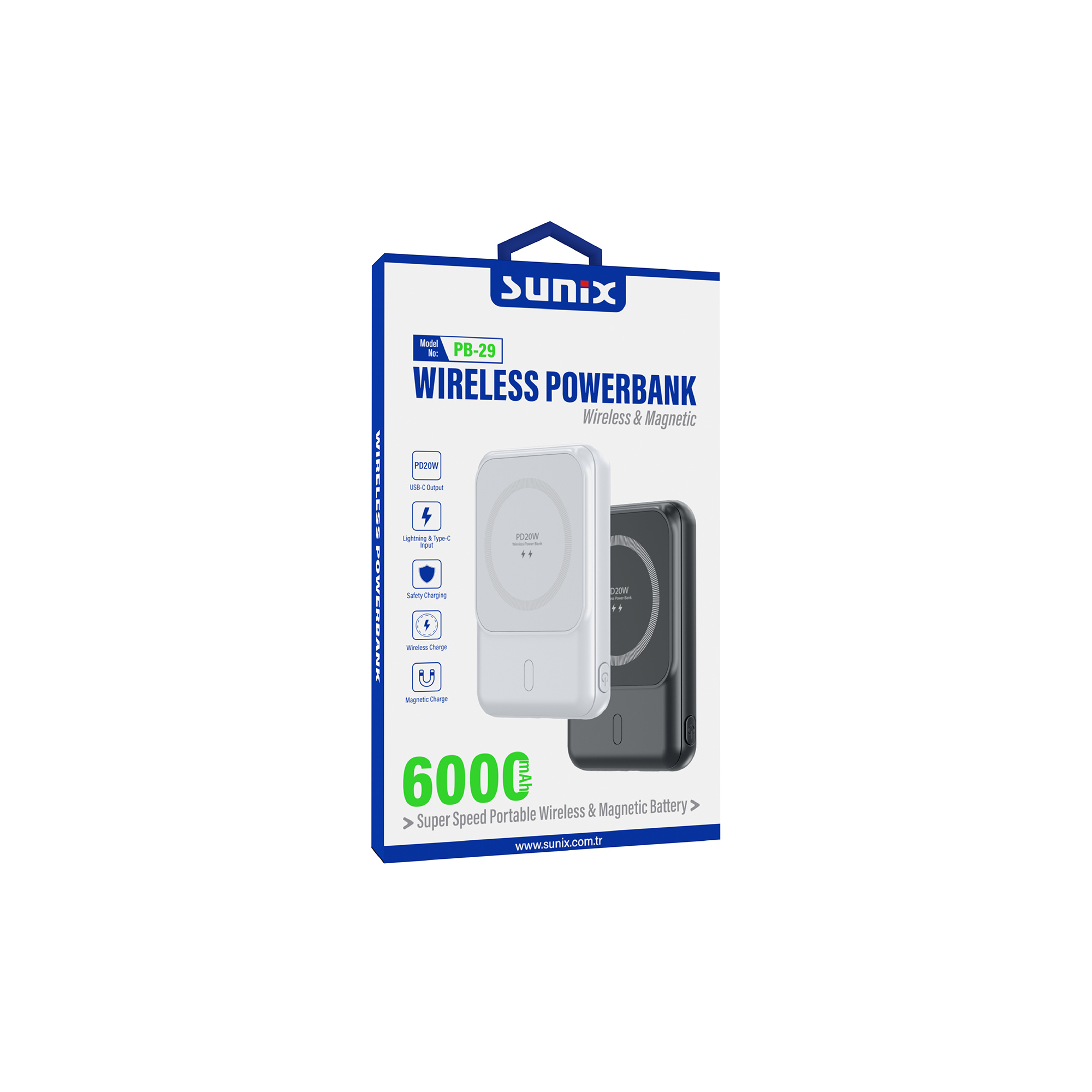 Sunix PB-29 6000 mAh Powerbank - Siyah