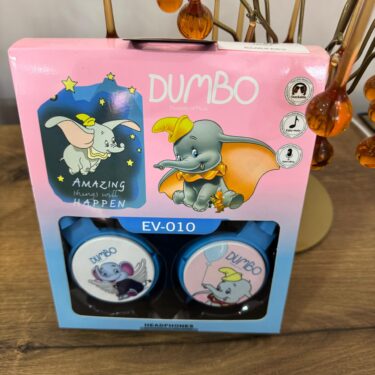 Dumbo Karikatür Tasarımlı Çocuklar İçin Mikrofonlu Kablolu Kulaklık (Mavi, Kulak Üstü)