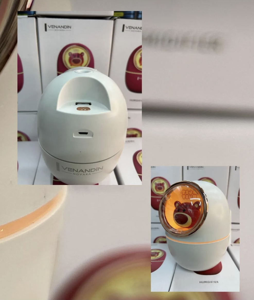 Sevimli Ayıcık Tasarımlı USB Şarjlı Hava Nemlendirici ve Gece Lambası - Görsel 3