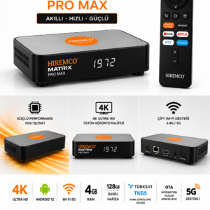 Hiremco Matrix Pro Max 4K 128GB Android 12 Uydu Alıcısı