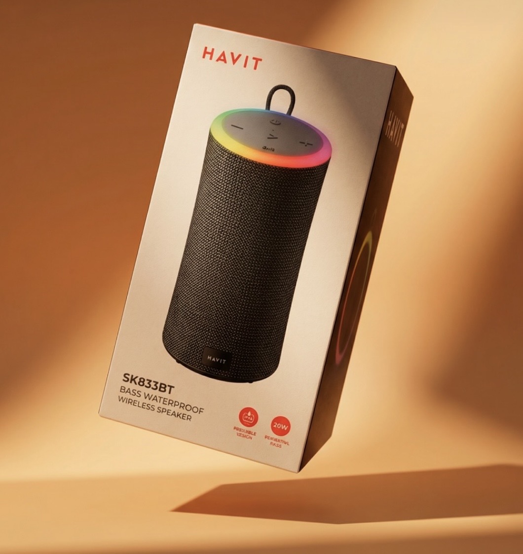 Havit SK833BT Yüksek Bass 10W*2 Su Geçirmez RGB Bluetooth Hoparlör