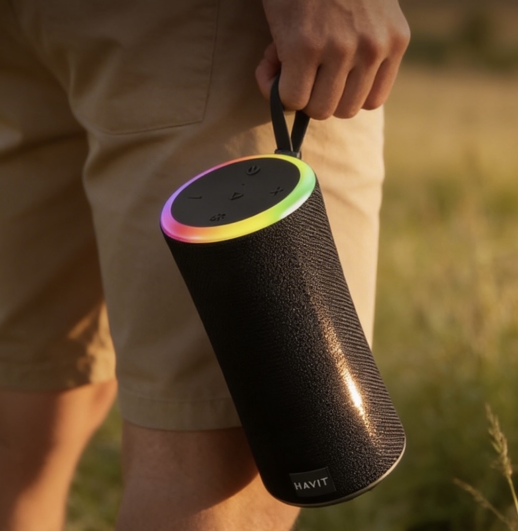 Havit SK833BT Yüksek Bass 10W*2 Su Geçirmez RGB Bluetooth Hoparlör - Görsel 3