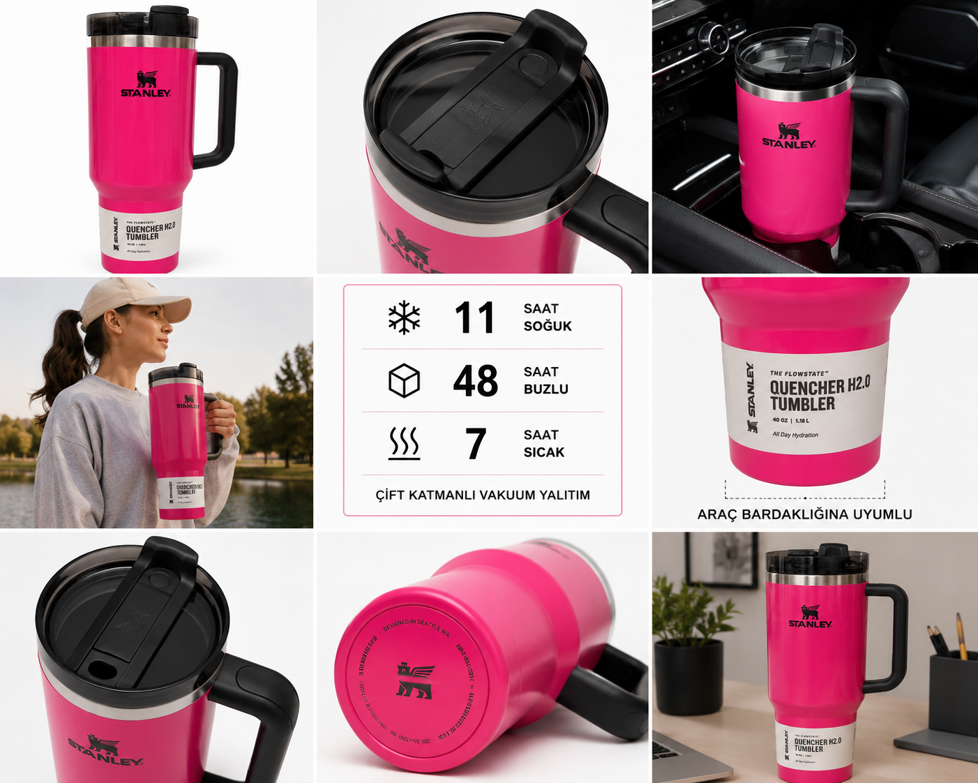 Stanley The FlowState Quencher H2.0 Tumbler 1.18L (40 oz) Termos Saplı - Görsel 3