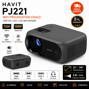 Havit PJ221 WiFi Projeksiyon Cihazı 720P HD Taşınabilir Ev Sineması
