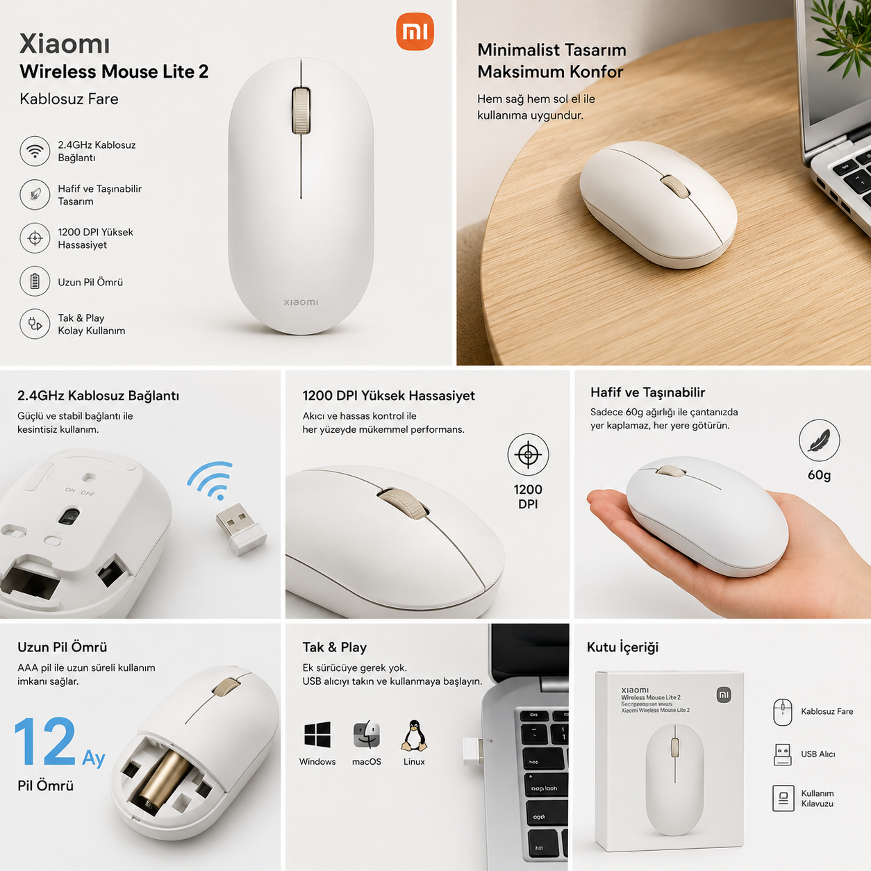 Xiaomi Wireless Mouse Lite 2 - Görsel 2