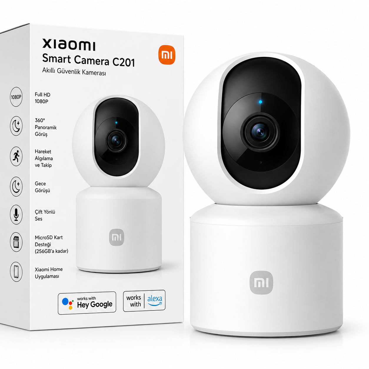 Xiaomi Smart Camera C201 Full HD 1080P Akıllı Güvenlik Kamerası 360° WiFi