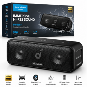 Anker Soundcore Motion+ 30W Kablosuz Hi-Fi Bluetooth Hoparlör IPX7 Siyah