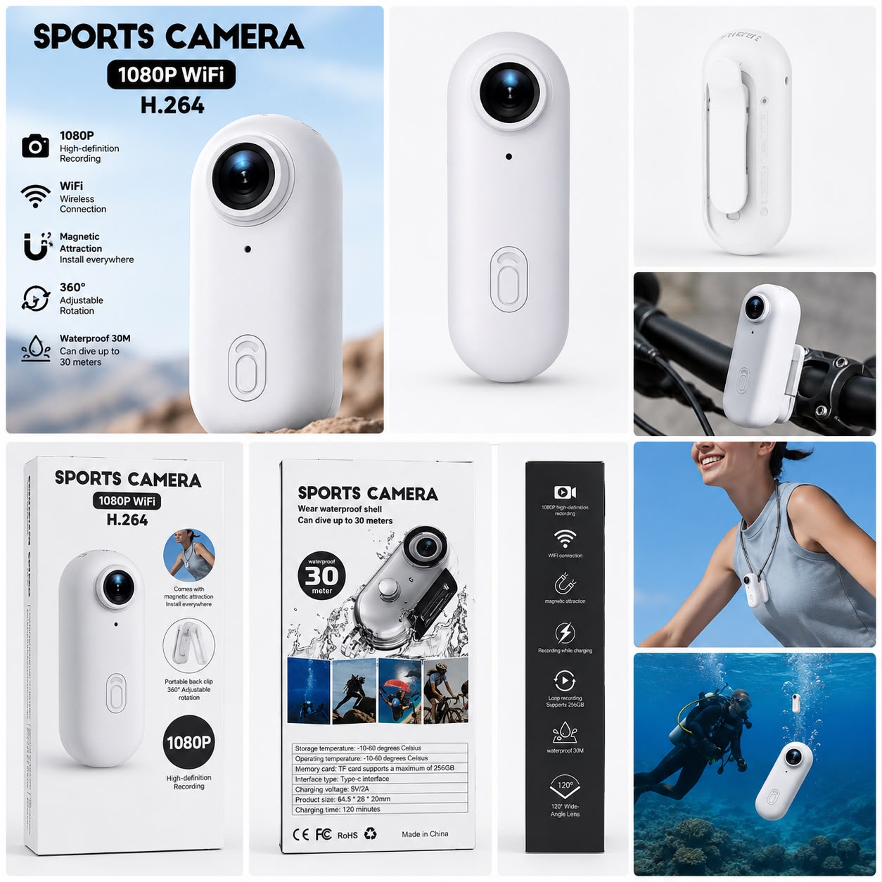 Sports Camera 1080 P Aksiyon Kamerası - Görsel 4