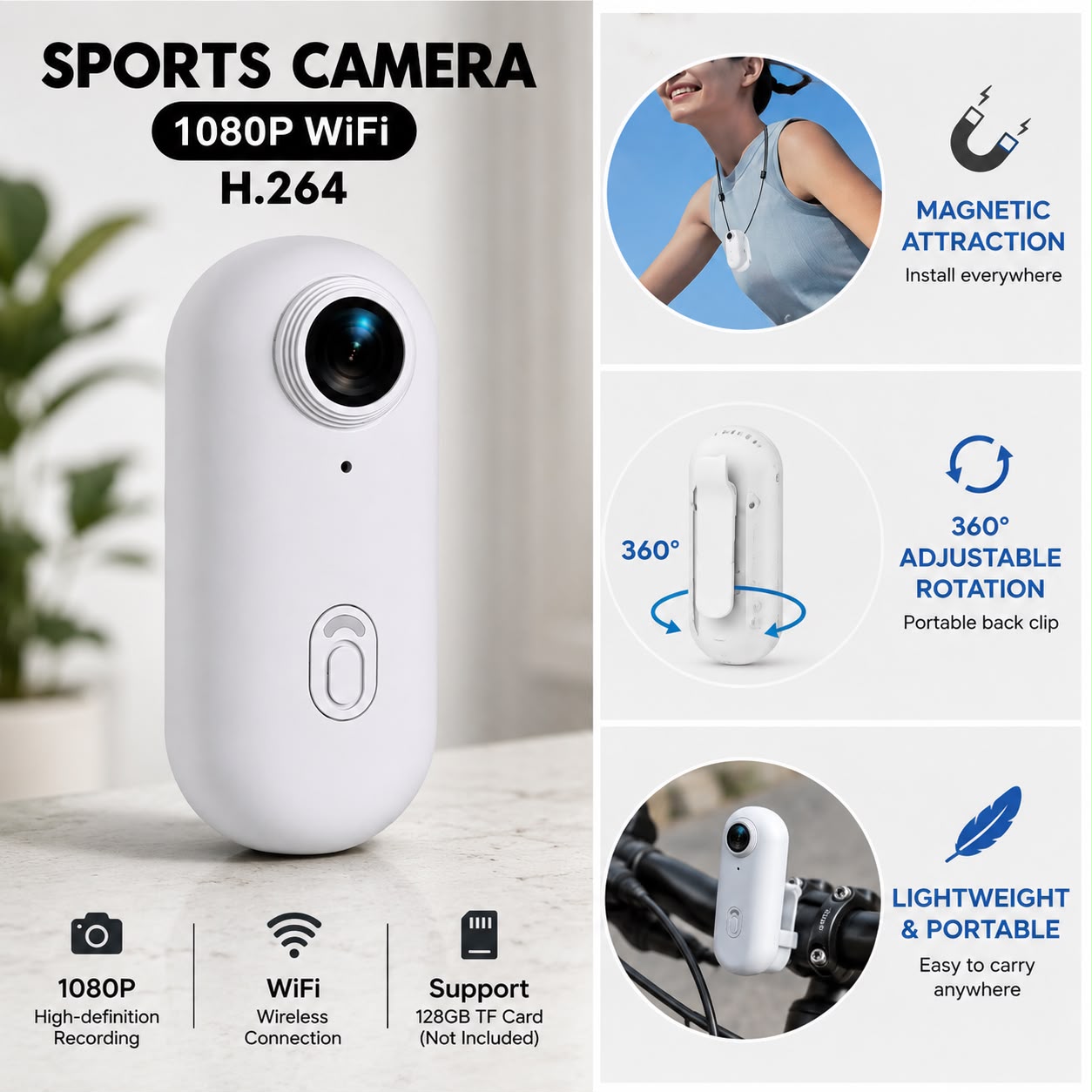 Sports Camera 1080 P Aksiyon Kamerası - Görsel 2