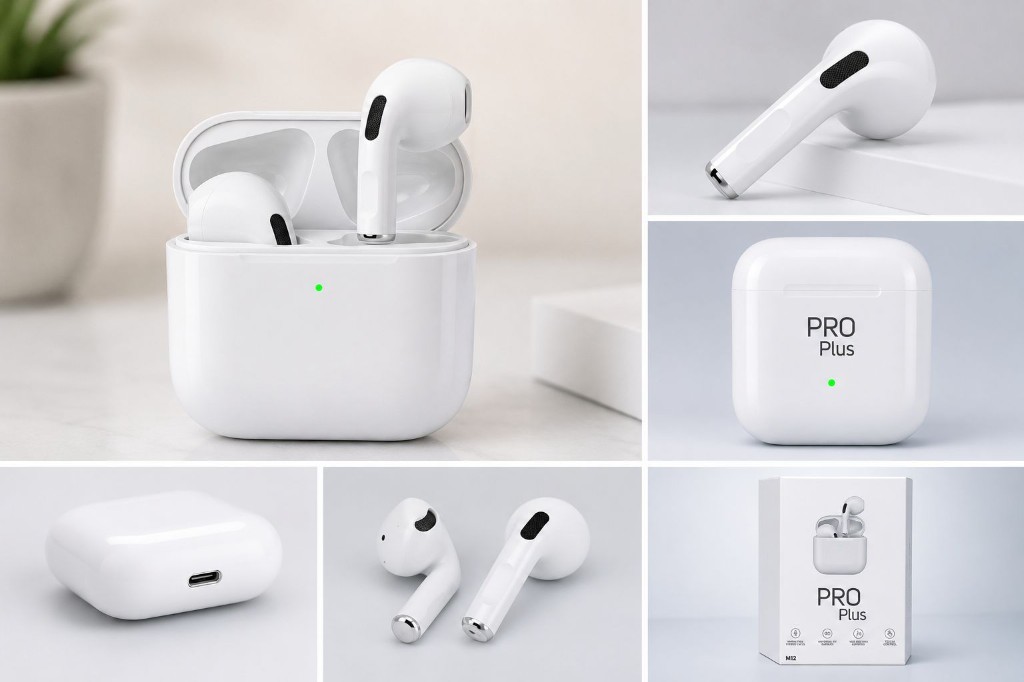 PRO Plus M12 Kablosuz Bluetooth Kulaklık – Beyaz - Görsel 2